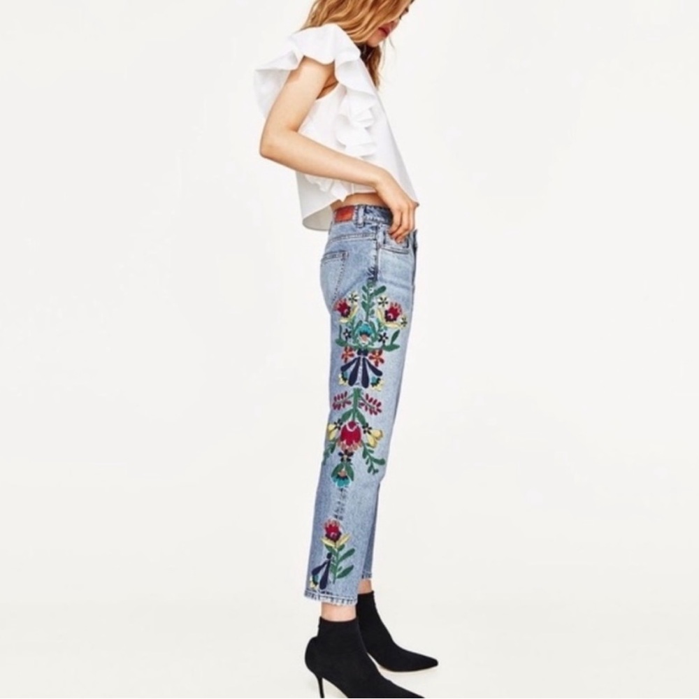 Embroidered Zara Jeans